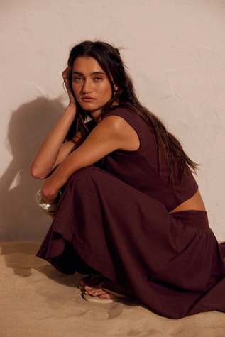 Annette Tee Skirt Set by free-est at Free People in Brown, Size: XS