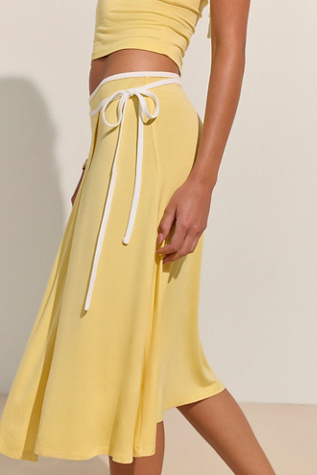 Opal Jersey Skirt Set by free-est at Free People in Yellow, Size: XS