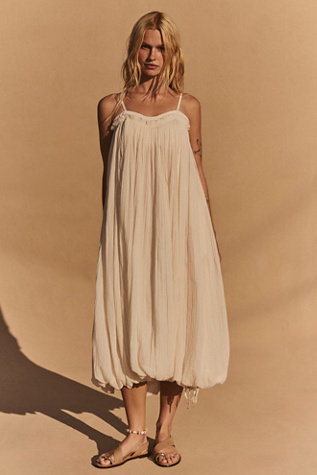 Genevieve Sweetheart Neck Midi Dress by free-est at Free People in White, Size: M