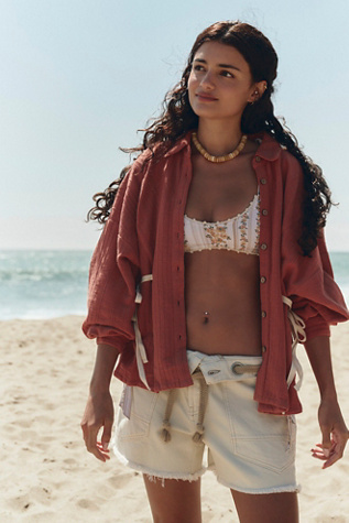 Ansley Shirt by free-est at Free People in Brown, Size: XS
