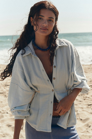 Ansley Shirt by free-est at Free People in Morning Frost, Size: XL