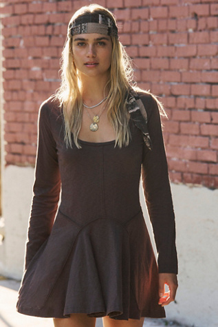 Twilight Cove Mini Dress by free-est at Free People in Brown, Size: XS