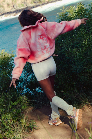 Mountain High Printed Half-Zip Fleece Jacket by FP Movement at Free People in Watercolor Logo Fruit Punch, Size: Medium