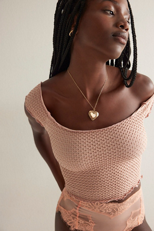 Textured Seamless Crop Top by Free People in Pink, Size: XS/S