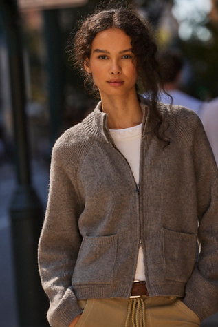We The Free On It Zip-Up Cardigan at Free People in Grey, Size: M