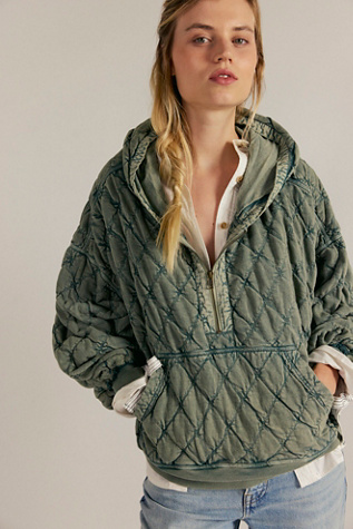 FP One Aria Zip Hoodie at Free People in Blue, Size: L