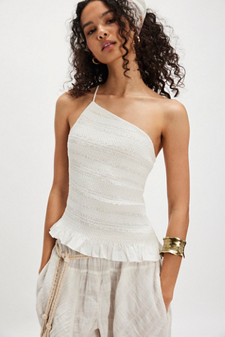 Adeline Smocked Top by Free People in White, Size: XS