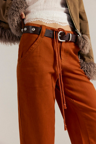We The Free Bodey Boyfriend Trousers at Free People in Brown, Size: US 0