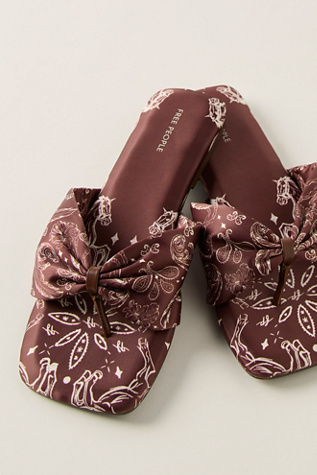 Tia Ruched Printed Sandals by Free People in Brown, Size: US 10