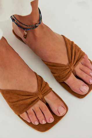 Tia Ruched Vegan Suede Sandals