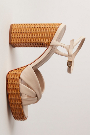 Keefa Straw Platforms by Schutz at Free People in White, Size: US 8