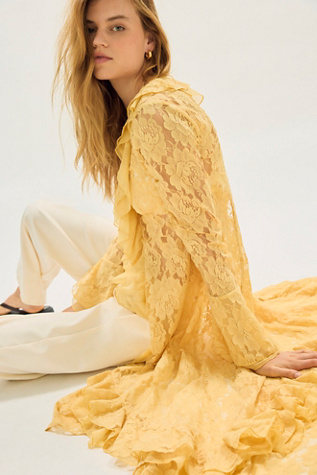 Heirloom Maxi Top at Free People in Straw, Size: Large