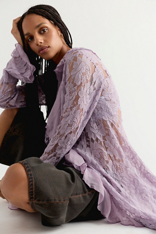 Женский топ Free People Heirloom Maxi Top, цвет: Холодный фиолетовый — фото 4