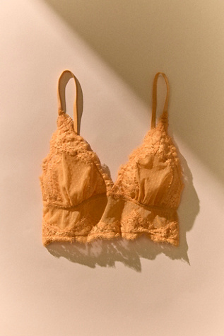Fiona Mesh Longline Bralette by Intimately at Free People in Warmth, Size: XS