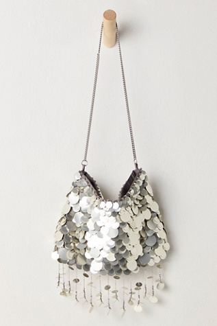 Женская сумка Free People Dazzling Drop Shoulder, цвет: Серебряный — фото 2