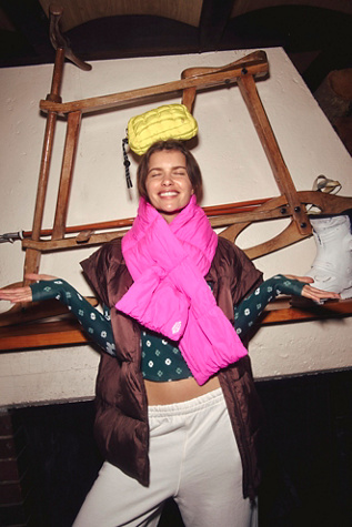 Pixie Packable Puffer Scarf by FP Movement at Free People in Pink