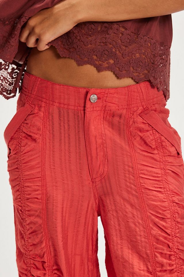 Scorpio Shirred Mid-Rise Cargo Pants | Free People