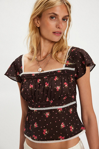 Prairie Field Top by Free People in Brown, Size: L