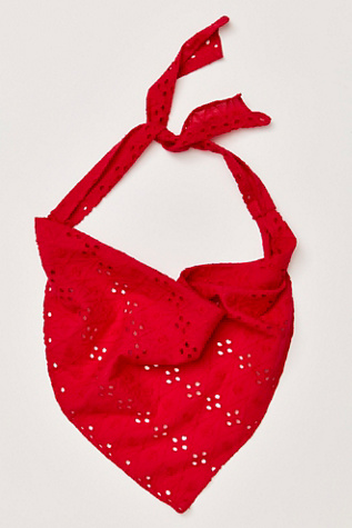 Claro Eyelet Hair Scarf at Free People in Red