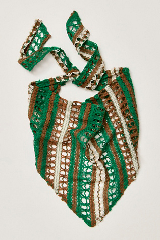 Understated Crochet Hair Scarf by Elizabeth Gillett at Free People in Green
