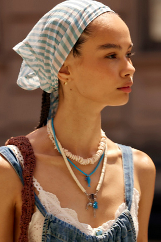 Kokomo Stripe Hair Scarf at Free People in Stripe Chiffon Blue And White
