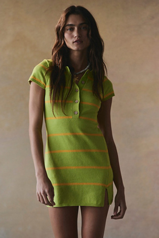 Sinclair Crew Neck Sweater Mini Dress by free-est at Free People in Green, Size: XS - Crew Neck
