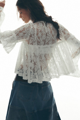 Lilabeth Lace Top by Free People in White, Size: L