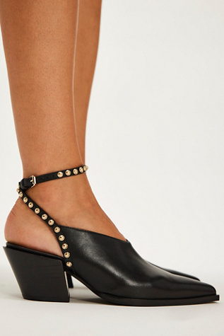 Tell Me About It Studded Wrap Heels by Free People in Black, Size: US 8.5