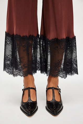 Saloon Stitched Heels by Free People in Black, Size: US 10