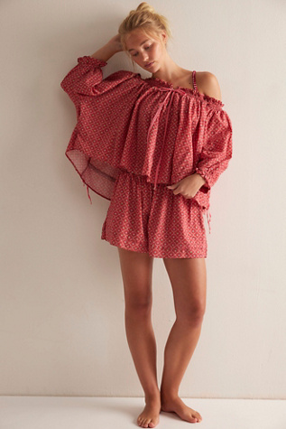 Brighter Days Lounge Set by Intimately at Free People in Red, Size: L