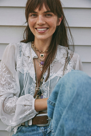 Zella Layered Necklace by Free People in Gold