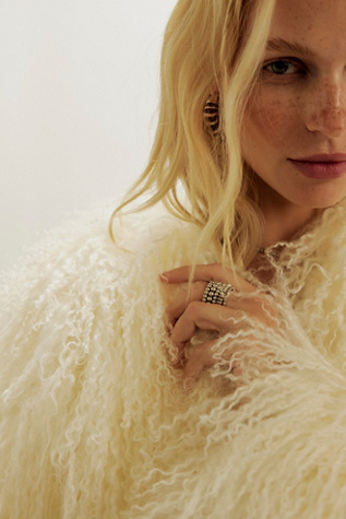 Cosmo Oversized Ring by Free People in Silver, Size: US 8