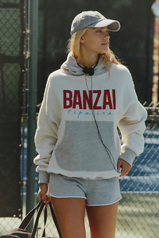 EVER Banzai Hoodie at Free People, Heather Grey Inside Out, L