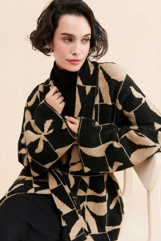 Saemdi Geometric Patterned Cardigan