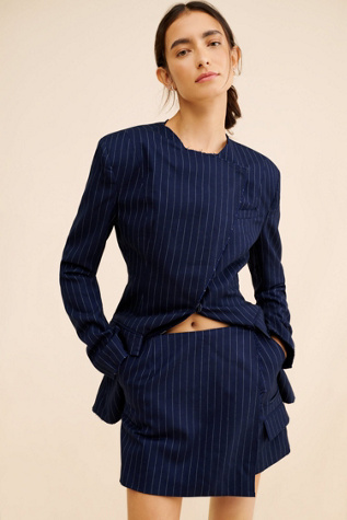 Saemdi Pinstripe Mini Skort