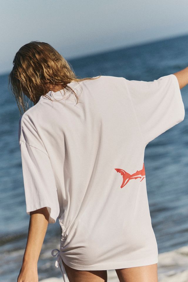 Let's Swim White Shark Tee #1