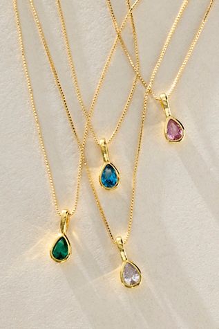 Set & Stones Teardrop Birthstone Necklace