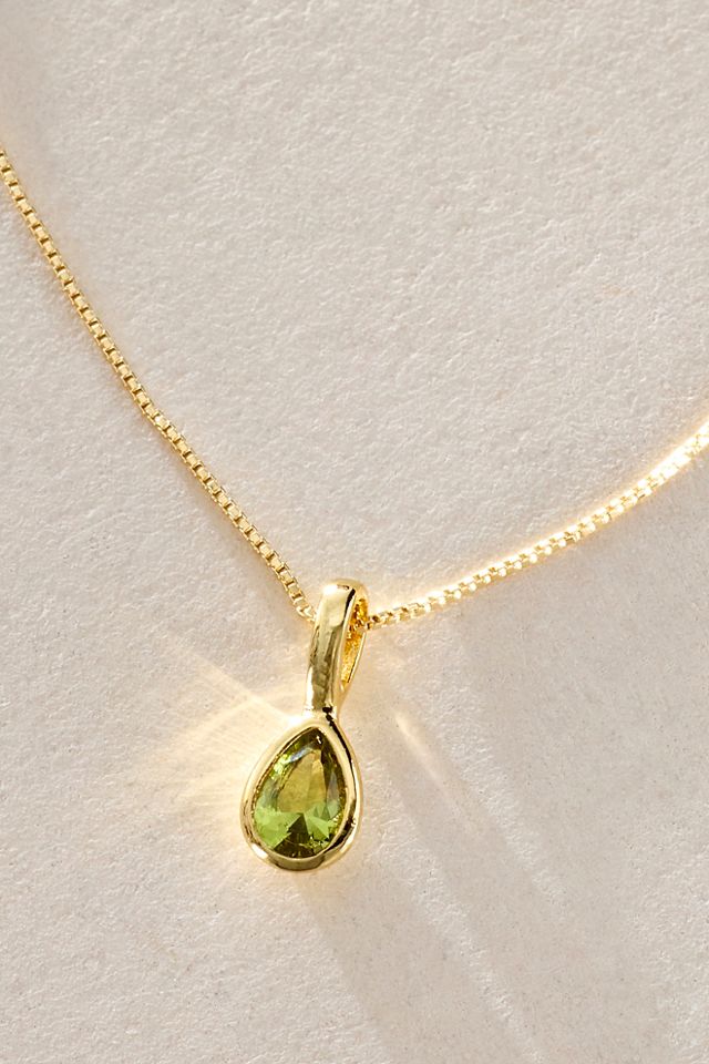 Teardrop Birthstone Necklace