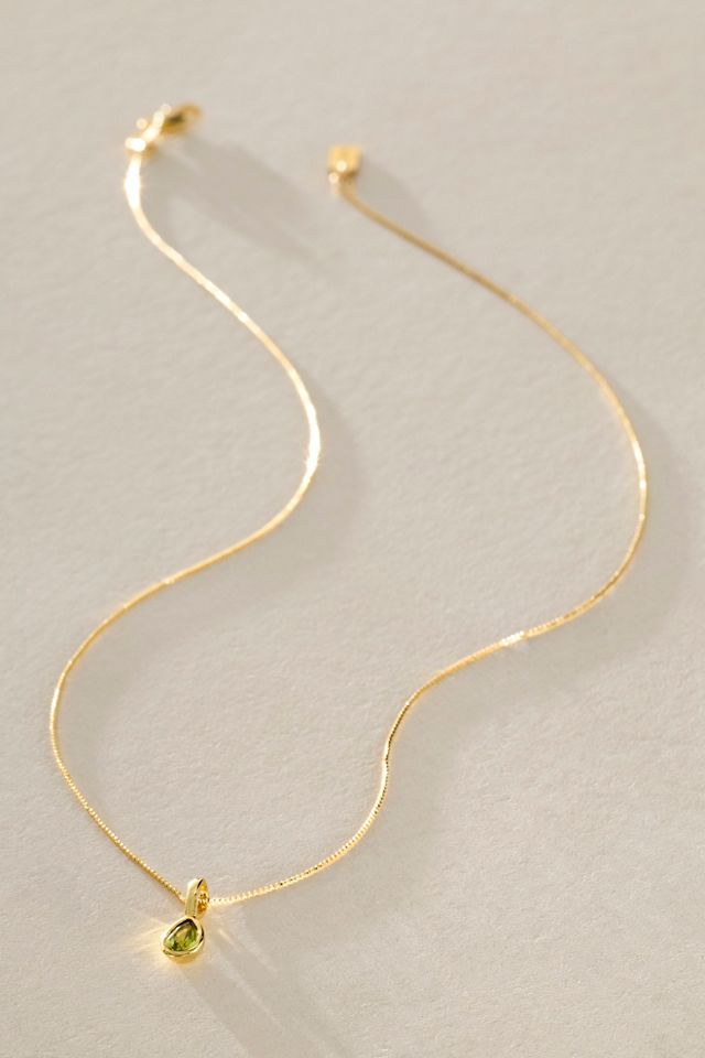 Teardrop Birthstone Necklace #1