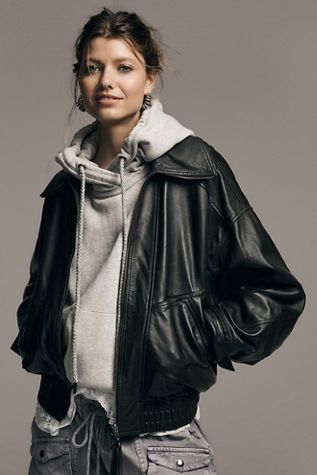 Vintage 1990s Gap Leather Blazer Jacket Selected by Personal