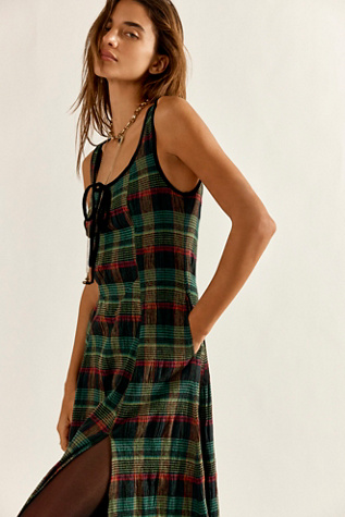 Freya Plaid Midi Dress