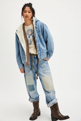 Veste en denim douillet Asher We The Free en Lavage Snowdrift, pour femme taille: XS chez Free People
