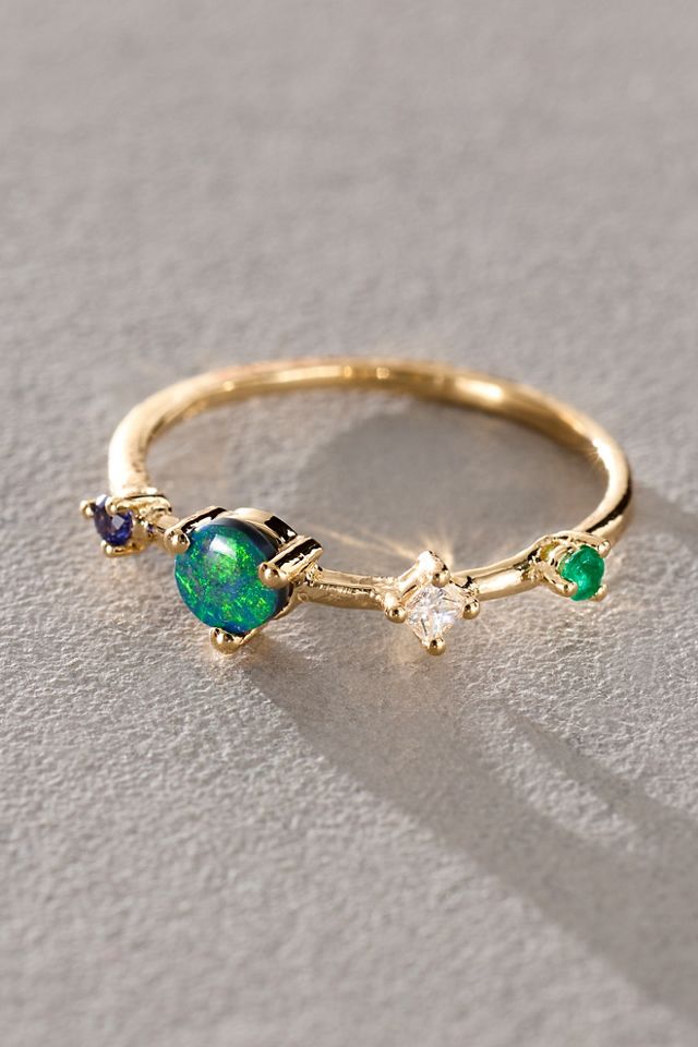 Petite Baleine Dot Dash Opal Sapphire Ring #1