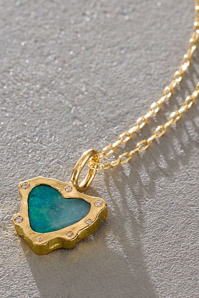 Petite Baleine Heart Gemstone Necklace #1