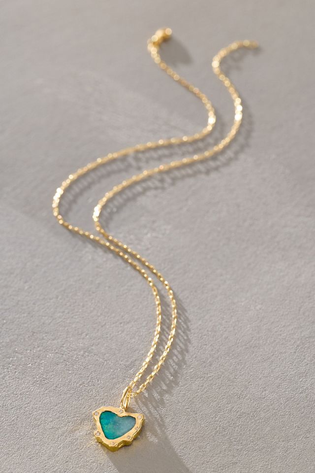 Petite Baleine Heart Gemstone Necklace #2