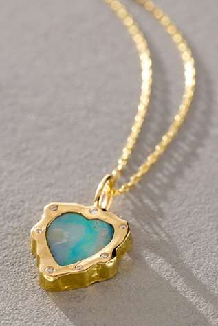 Женское колье Petite Baleine Heart Gemstone, цвет: Синий — фото 1