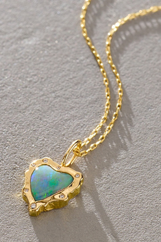 Petite Baleine Heart Gemstone Necklace