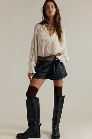 We The Free West Lake Vegan Shorts at Free People in Black, Size: US 12