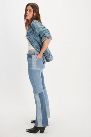 Levi's Wedgie Patchwork Bootcut Jeans at Free People in Light Wash, Size: 28