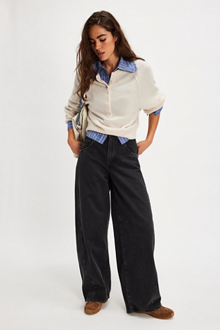 Levi's Super Baggy Barrel Jeans at Free People in Black, Size: 24